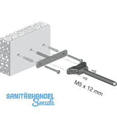 Befestigungsplatte Triade Mini, Bohrtiefe 60 mm, Zinkdruckguss
