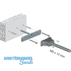 Befestigungsplatte Triade Maxi/XXL, Bohrtiefe 60 mm, Zinkdruckguss