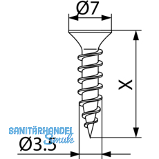 BLUM Befestigungsschrauben fr Dbel Topfscharnierbefestigung Blum, 3,5 x 12 mm