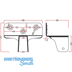 Bettsockelwinkel, fr Holzstrke 19 mm, Stahl gelb verzinkt