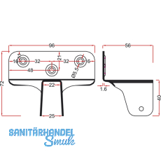 Bettsockelwinkel, fr Holzstrke 22 mm, Stahl gelb verzinkt