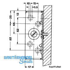 Bettbeschlag-Bettfix, Einbauhhe 90, Stahl verzinkt