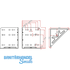 Bettwinkel STANDARD, 115 x 133 x 115 mm, Stahl silbergrau