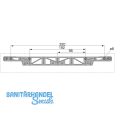 HETTICH SYSTEMA TOP 2000 Blendenanbindung mit Zapfen, Einbaubreite 392 mm