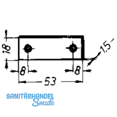Blindplattl fr Einlegstange, 18 x 53 mm, Stahl verzinkt