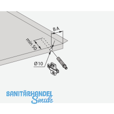 BLUM BLUMOTION 970A-zum Einbohren scharniers., Bohr 10, KS staubgrau RAL 7037