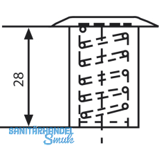 Bodenbchse mit Verschluss, 10 mm, Messing blank