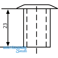 Bodenbüchse ohne Verschluss, 12 mm, Messing blank Bodenbüchse ohne Verschluss, 12 mm, Messing blank
