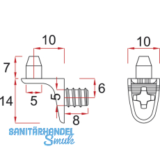 Bodentrger Drill zum Anschrauben, Bohr  5 mm, Zink vernickelt, VPE 100 ST