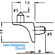 Steckbodentrger FIX 2, Fixierzapfen, Bohr  5 mm, Zink vernickelt, VPE 100 ST