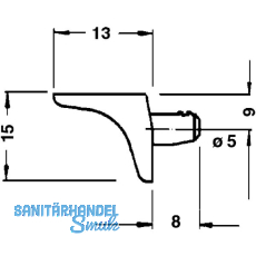 Steckbodentrger FIX 1, Bohr  5 mm, Zink vernickelt, VPE 100 ST