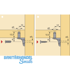 HETTICH SEKURA 7 Bodentrge zum Anschrauben, Bohr  5 mm, vern.