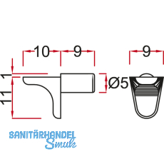 Steckbodentrger Winkel 1, Bohr  5 mm, Zink vernickelt, VPE 1000 ST