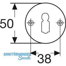 SCH-LINE Schlsselrosette BBU-/L-Form,  50 mm, Hhe 7 mm, silber eloxiert
