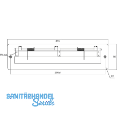 Briefeinwurf 315 x 80 mm, Edelstahl