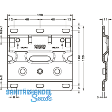 CAMAR 807XL/807 XL RV Trgerplatte zu Unterschrankaufhnger, Stahl verzinkt