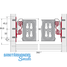 HETTICH SYSTEMA TOP 2000 Quadro Duplex 30 berauszug, ET 400 mm, Tragkraft 30 kg