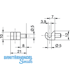 Schuhrostclip Dbelzapfen  5 mm, Kunststoff silber