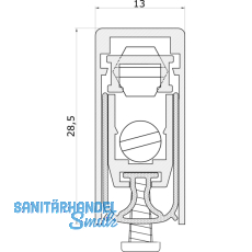 Trdichter 1773ACU, Breite 13 mm, Hhe 28,5 mm, Lnge 722 mm, Aluminium natur