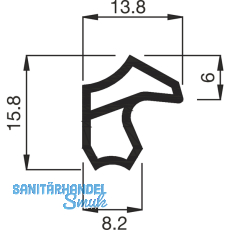 SECOTEC Stahlzargendichtung grau SB-5 Meter BL14