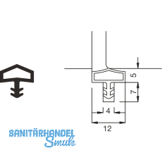 Transchlagdichtung M 680, Kurzbund  16,5 Meter, Kunststoff wei