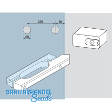 Saunabeschlag-Holzgriffset, fr 8 - 10 mm Glas, Abachi-Holz (13.005)