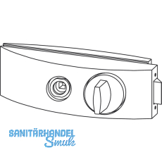 Schloss Studio Arcos WC m. Riegelolive, Glas 8 mm, silber eloxiert (24.206)