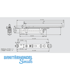 Trschlieer integiert ITS 96 3-6, Flgelb. -1400 mm, Standard