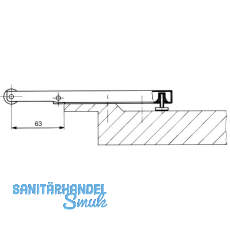 Mitnehmerklappe DORMA MK 396, RAL 9006