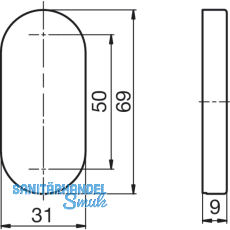 DORMA Blindrosette 6679 BL, Edelstahl matt