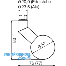 DORMA Knopfdrckerlochteil PREMIUM 8548 V, -Edelstahl matt