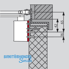 Montageplatte DORMA fr TS 72, silber