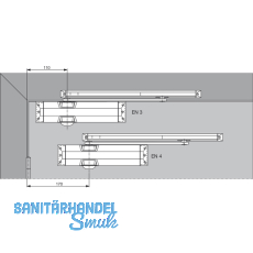 Trschlieer TS 90 Impulse EN 3-4, 1-flg. mit Gleitschiene, silber