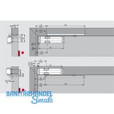 Trschlieer TS 90 Impulse EN 3-4, 1-flg. mit Gleitschiene, silber