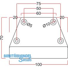 Dekorfu 100x20 mm, Lnge 120 mm, Edelstahl gebrstet