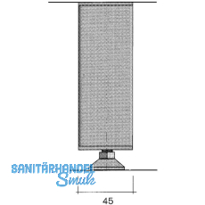 Dekorfu Square 45x45 mm, Lnge 120 mm, Kunststoff silberfarbig