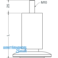 Dekorfu Fu  40 mm, Lnge 86 mm,Aluminium matt geschliffen,klar matt lackiert