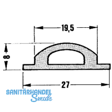 Dichtung zu Halteprofil oben u. unten, Kunststoff ATPK schwarz, auf Maß Dichtung zu Halteprofil oben u. unten, Kunststoff ATPK schwarz, auf Maß