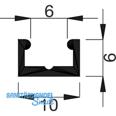 Dichtungs-Halteprofil Isostar SL, 2000 mm, Aluminium naturblank