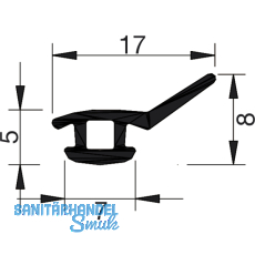 Dichtungsprofil fr Halteprofil Hart-PVC Isostar, Kunststoff wei