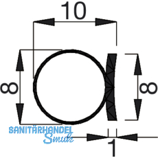 Dichtungsprofil Isostar Schlauch 8 mm, SRD 15, Kunststoff wei