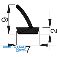 Dichtungsprofil Isostar Lippe RO 23, Kunststoff grau