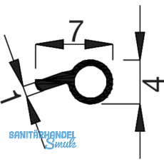 Dichtungsprofil Isostar Rundprofil 4 mm, Kunststoff wei