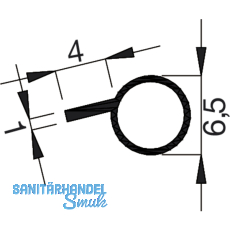 Dichtungsprofil Isostar Rundprofil 6,5 mm, Kunststoff wei