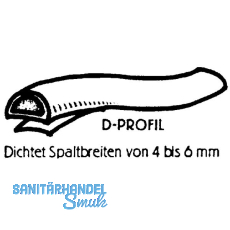 Dichtungsprofil selbstklebend, Typ D, Kunststoff braun, 1 Stck = 7,5 Meter
