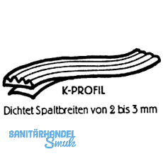 Dichtungsprofil selbstklebend, Typ K, Kunststoff braun, 1 Stck = 7,5 Meter