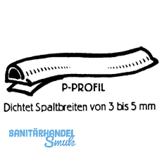 Dichtungsprofil selbstklebend, Typ P, Kunststoff braun, 1 Stck = 7,5 Meter