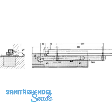 Fhrungsgehuse Dorma fr Schwinghebel, silber eloxiert