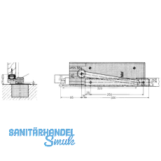 Fhrungsgehuse Dorma fr Schwinghebel, silber eloxiert