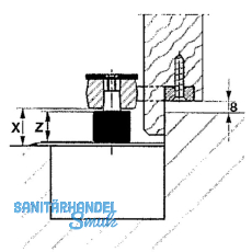 Steckachse fr BTS 75, 80, 84, Ma X: 23 mm, Z: 18 mm, Stahl verzinkt